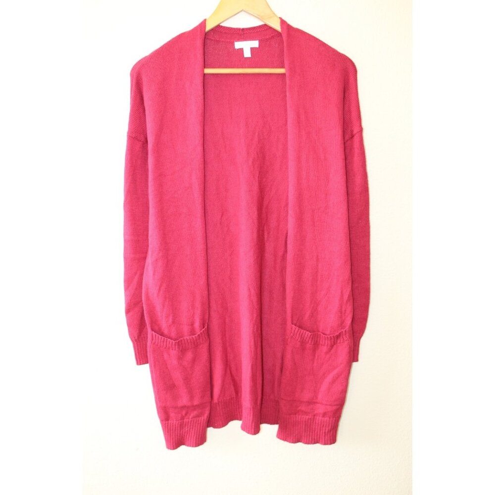 Abound Womens Red Long Sleeve Open Front Cardigan Sweater S NWT